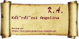 Körözsi Angelina névjegykártya